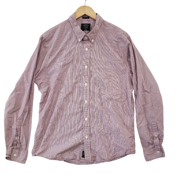 Abercrombie & Fitch Mens Super Slim Fit Button Up Shirt Size XXL Striped Office - Picture 1 of 6